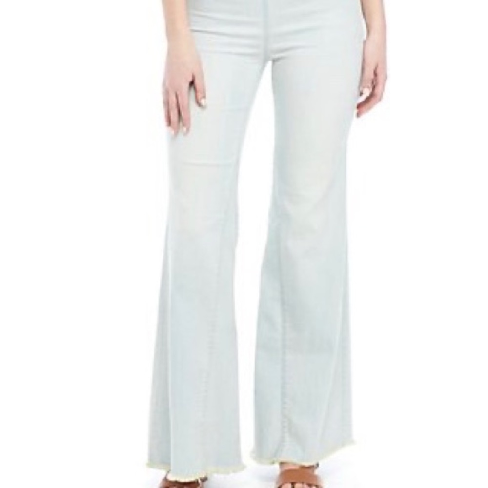 Free People Drapey Pull on Super Flare Jeans